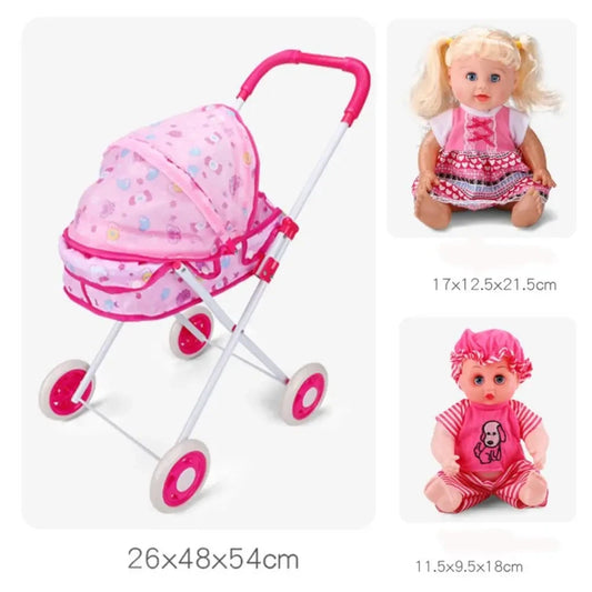 passeggino bambola reborn gemelli silicone tessuto