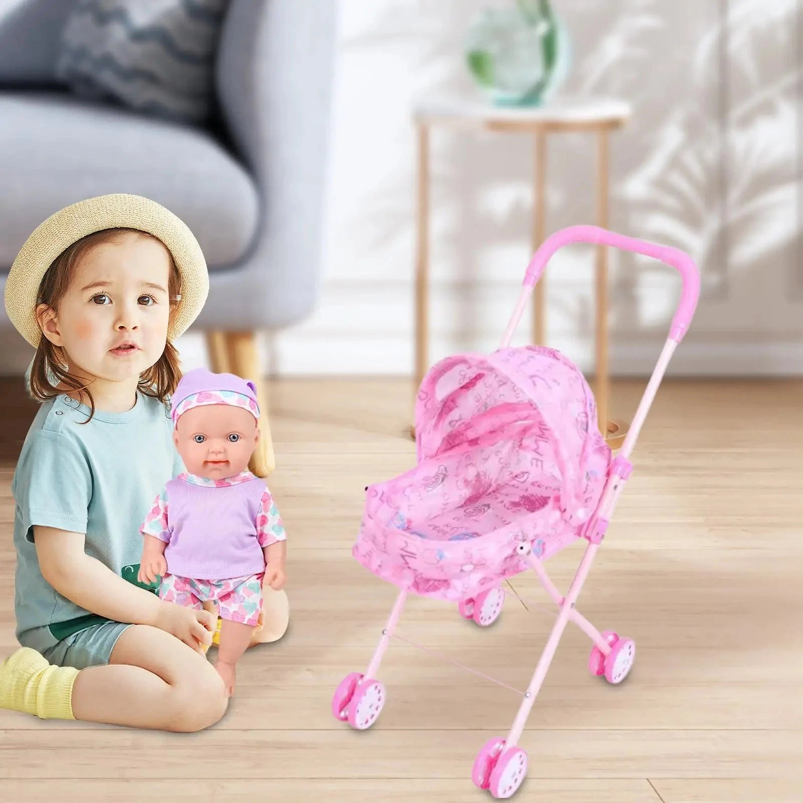 passeggino bambola reborn silicone tessuto