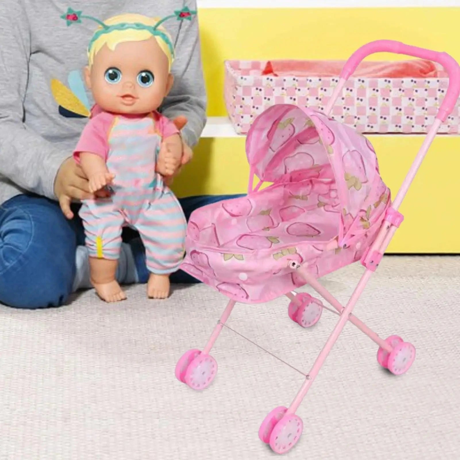 passeggino bambola reborn silicone tessuto